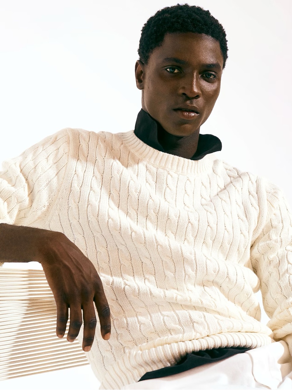 J. Crew Cream Cable-Knit Crewneck Sweater - Picture 2 of 3